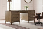 Tampa Furniture Outlet Lutz - Ashley Furniture - Roanhowe Office Desk - Home Office Desk / Brown - H769-21